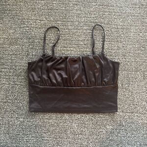 H&M brown cropped tank top